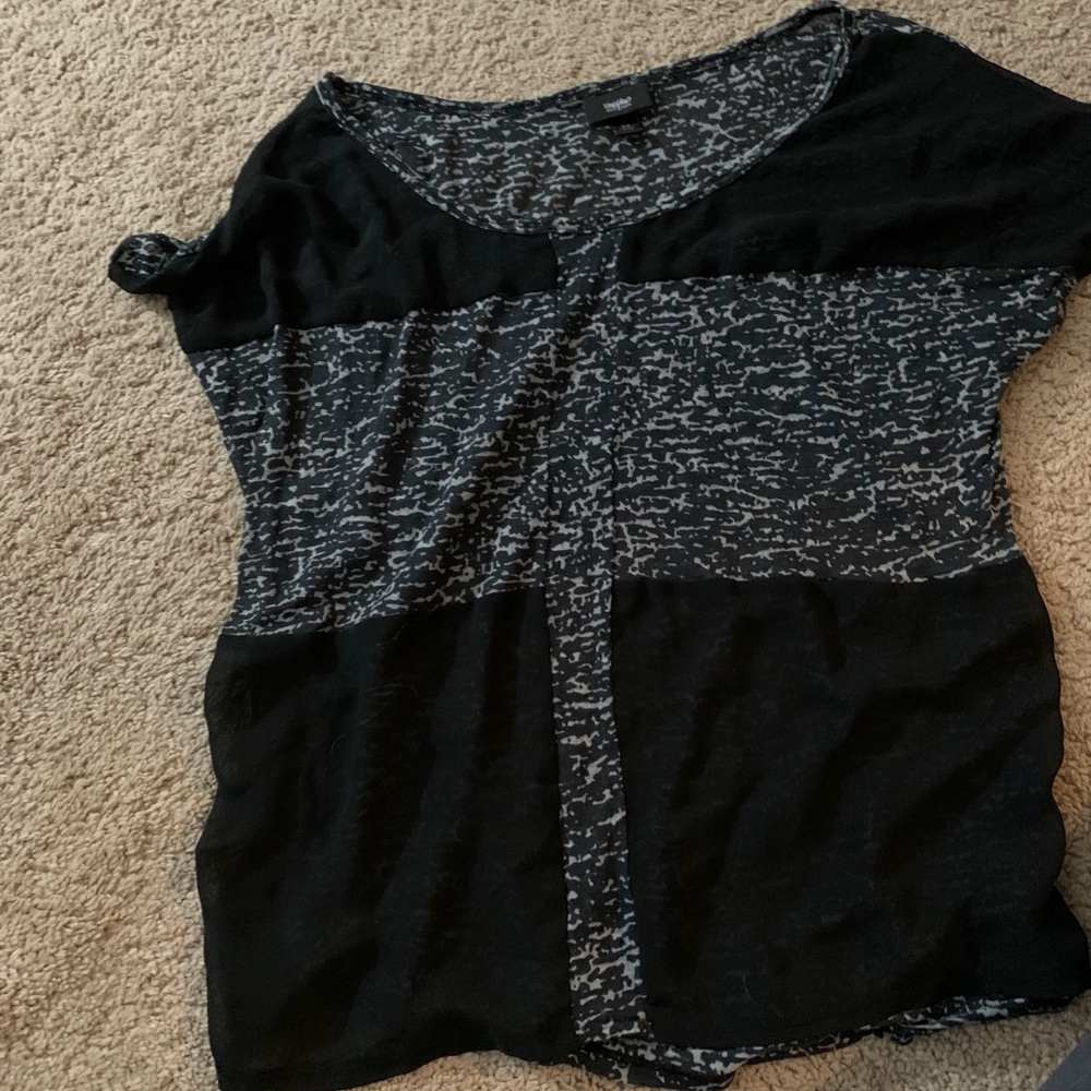 Gray and black blouse